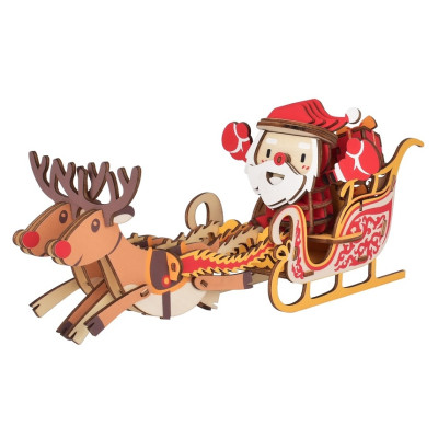 Woodcraft Dřevěné 3D puzzle Santovy sáně