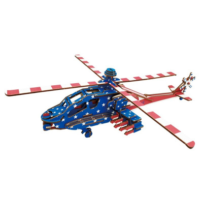 Woodcraft Dřevěné 3D puzzle Americký bojový vrtulních Apache