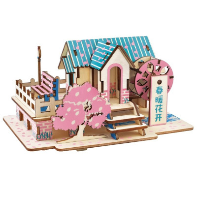 Woodcraft Dřevěné 3D puzzle Jarní dům