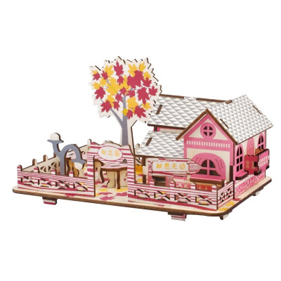 Woodcraft Dřevěné 3D puzzle Podzimní dům