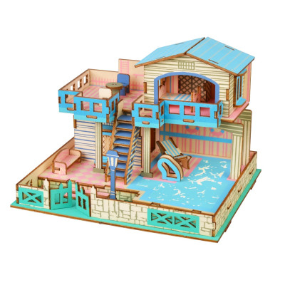 Woodcraft Dřevěné 3D puzzle Vila na ostrově Lembongon