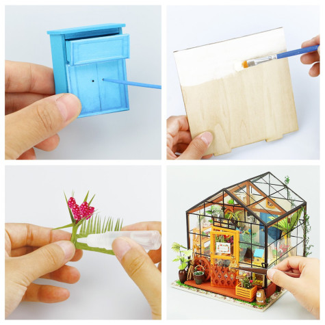 RoboTime 3D puzzle Miniatura domečku Květinový skleník ~ 8