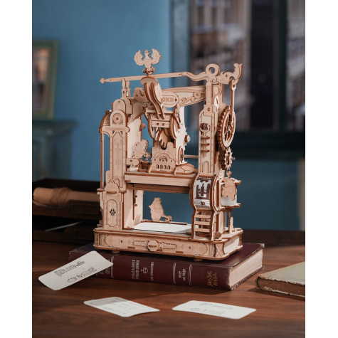RoboTime 3D dřevěná mechanická skládačka Tiskařský lis ~ 2