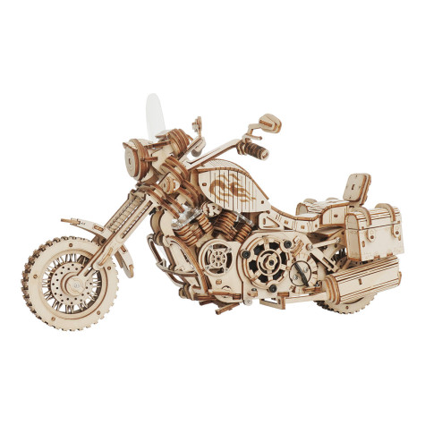 RoboTime 3D dřevěná mechanická skládačka Motorka Cruiser ~ 1