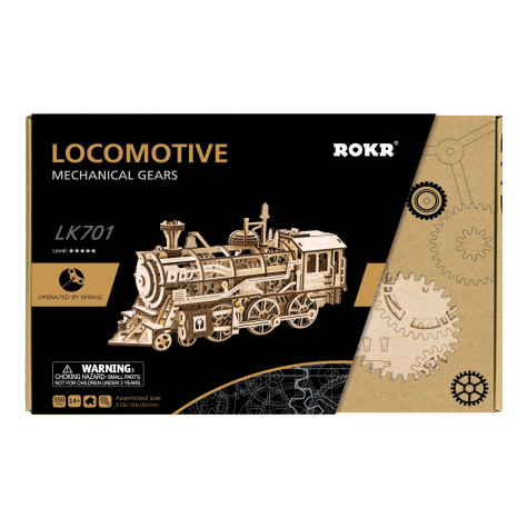 RoboTime 3D dřevěná mechanická skládačka Parní lokomotiva ~ 6