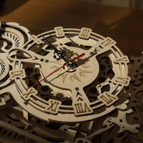 RoboTime 3D dřevěná mechanická skládačka Soví hodiny ~ 3