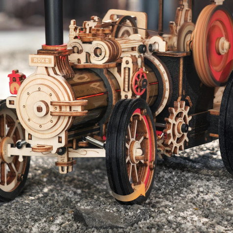 RoboTime 3D dřevěná mechanická skládačka Parní stroj ~ 5