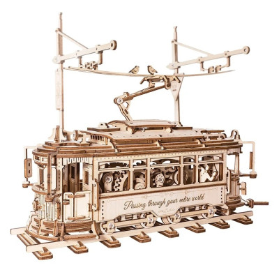 RoboTime 3D dřevěná mechanická skládačka Tramvaj