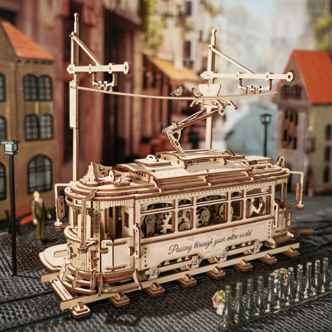RoboTime 3D dřevěná mechanická skládačka Tramvaj ~ 2