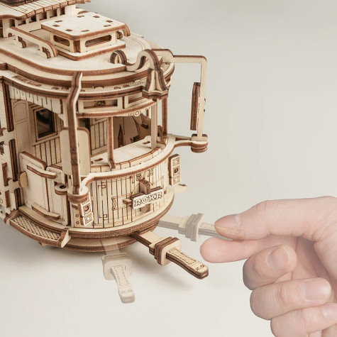 RoboTime 3D dřevěná mechanická skládačka Tramvaj ~ 3
