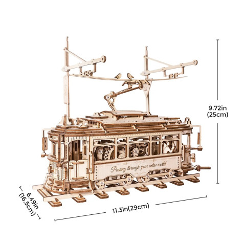 RoboTime 3D dřevěná mechanická skládačka Tramvaj ~ 6