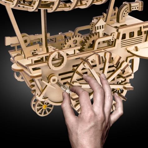 RoboTime 3D dřevěná mechanická skládačka Fantastická vzducholoď ~ 6