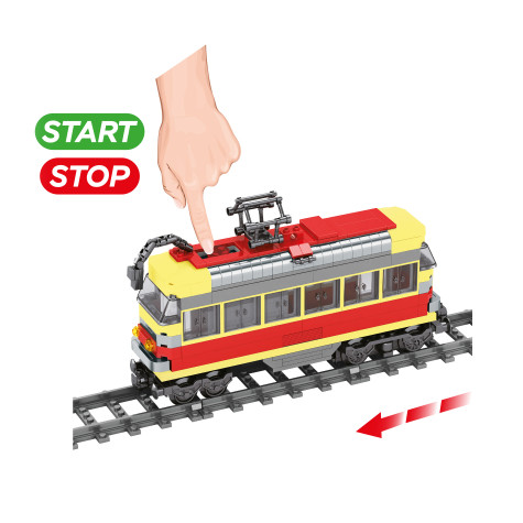 Rappa BLOXO Tramvaj stavebnice na baterie s kolejemi 724 ks ~ 7