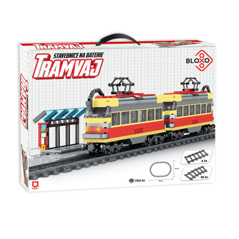 Rappa BLOXO Tramvaj stavebnice na baterie s kolejemi 724 ks ~ 10