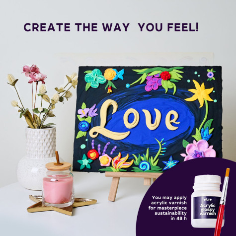 OKTO SENSORY ART Lettering Výtvarný set malování hmotou 30x40cm - Love ~ 5