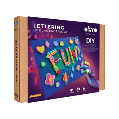 OKTO SENSORY ART Lettering Výtvarný set malování hmotou 30x40cm - Fun