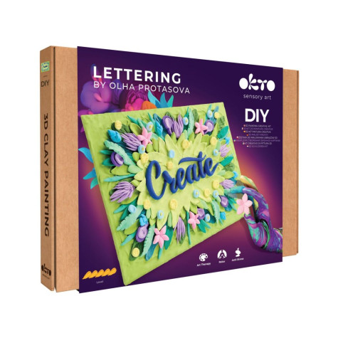 OKTO SENSORY ART Lettering Výtvarný set malování hmotou 30x40cm - Create ~ 1