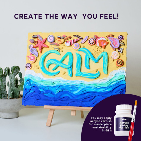 OKTO SENSORY ART Lettering Výtvarný set malování hmotou 30x40cm - Calm ~ 5