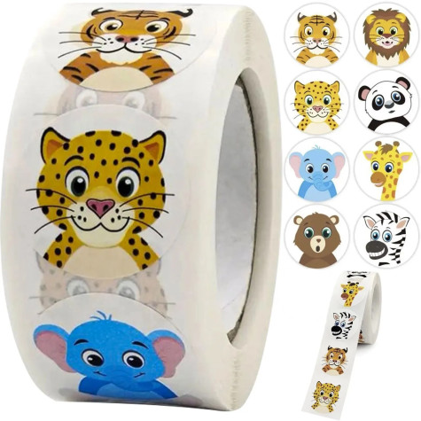 Samolepky se zvířátky Safari 500 ks Kruzzel 22947 ~ 1