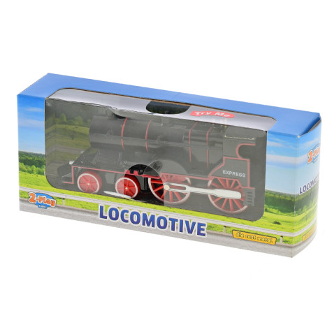 2-Play Traffic Lokomotiva kov 14cm zpětný chod na baterie se světlem a zvukem ~ 3