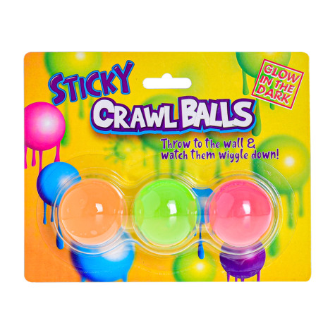 Míček lepící 4cm svítící ve tmě 3ks na kartě ~ 3