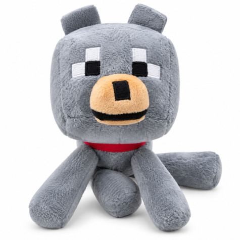 Plyšový Vlk Minecraft s červeným obojkem 20 cm ~ 2