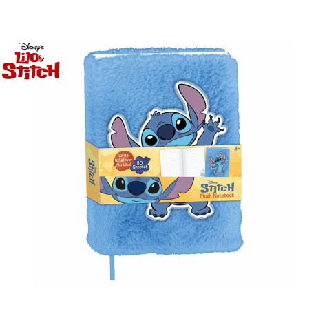Zápisník modrý plyšový Lilo a Stitch 22x16cm 80stran ~ 1