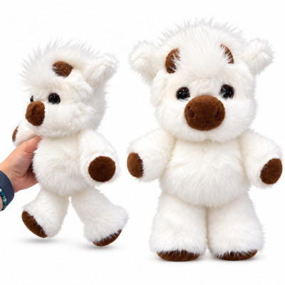 Plyšová běhající kravička 27 cm Highland Running Cow - bílá