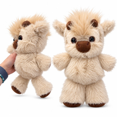 Plyšová běhající kravička 27 cm Highland Running Cow - béžová