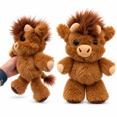 Plyšová běhající kravička 27 cm Highland Running Cow - hnědá
