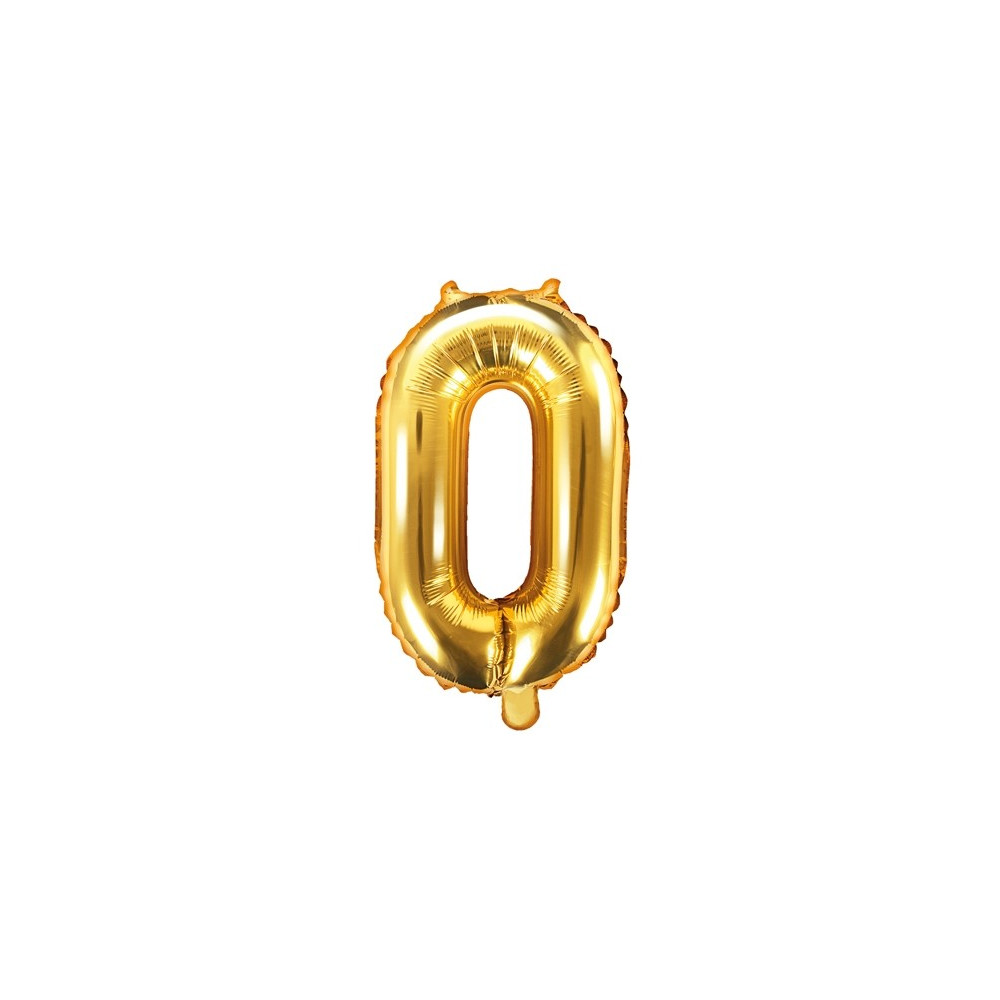 Fóliový balónek 35 cm zlatý - číslo 0