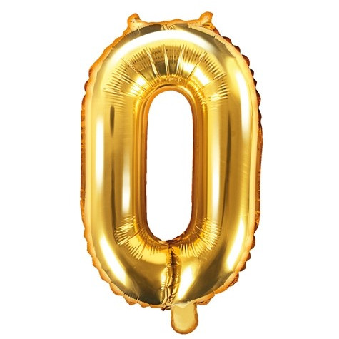Fóliový balónek 35 cm zlatý - číslo 0