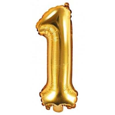 Fóliový balónek 35 cm zlatý - číslo 1