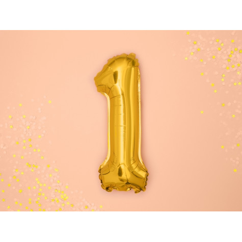 Fóliový balónek 35 cm zlatý - číslo 1