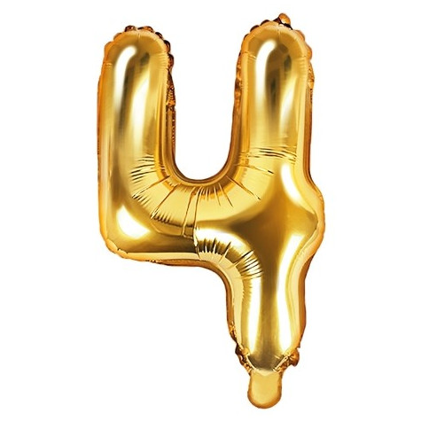 Fóliový balónek 35 cm zlatý - číslo 4