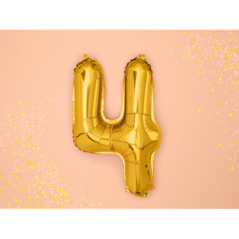 Fóliový balónek 35 cm zlatý - číslo 4