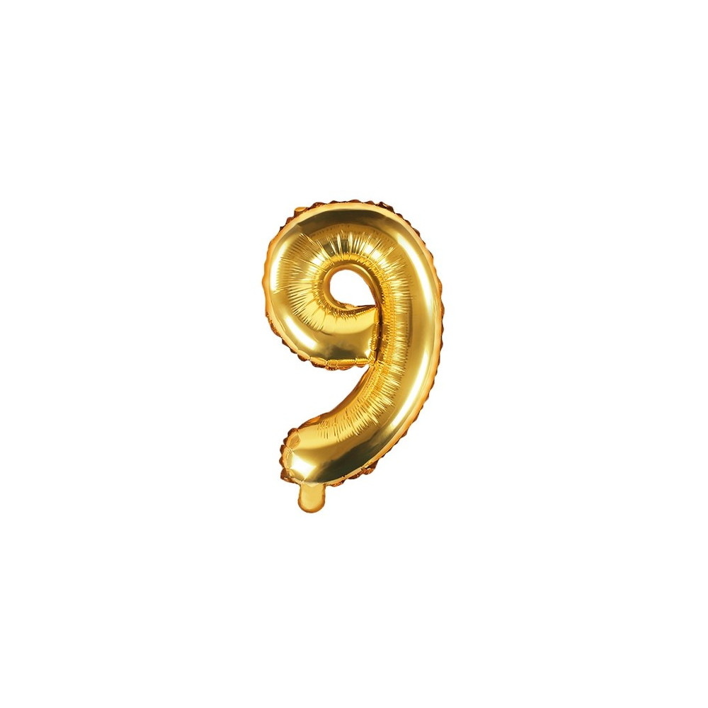 Fóliový balónek 35 cm zlatý - číslo 9