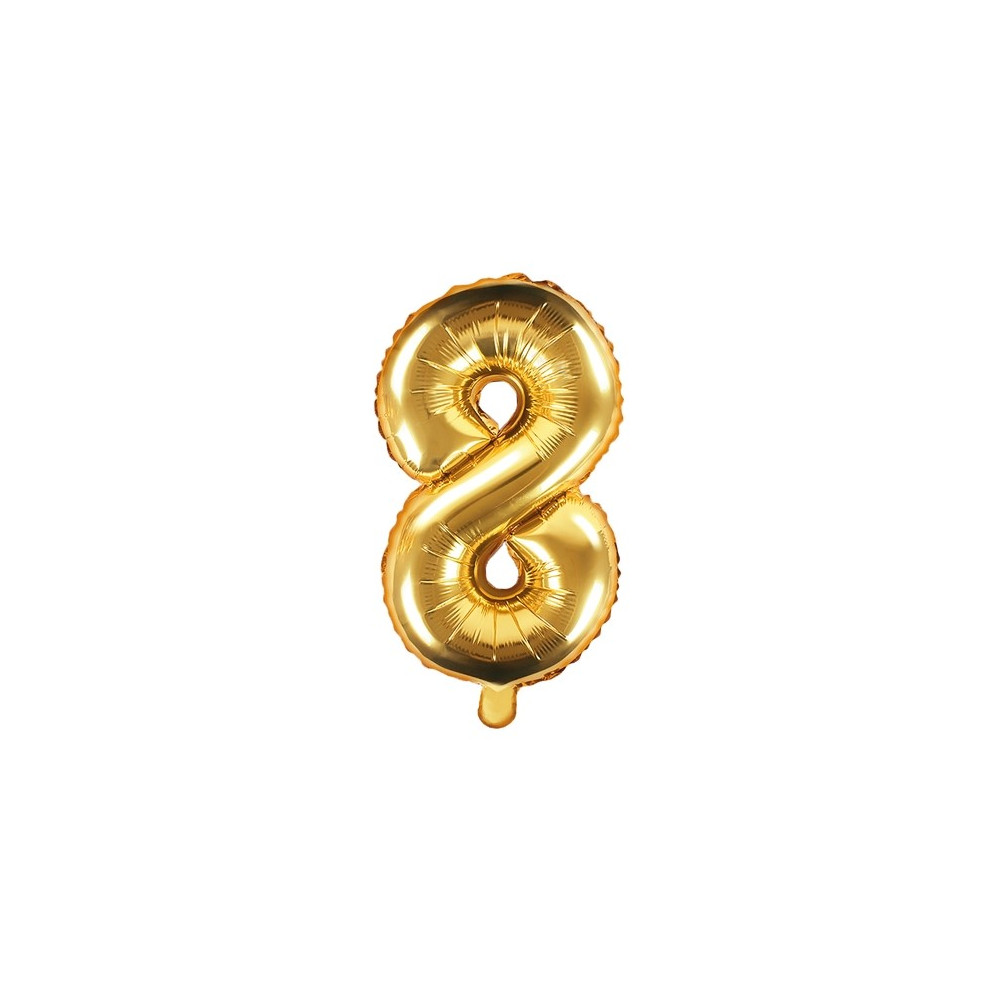 Fóliový balónek 35 cm zlatý - číslo 8