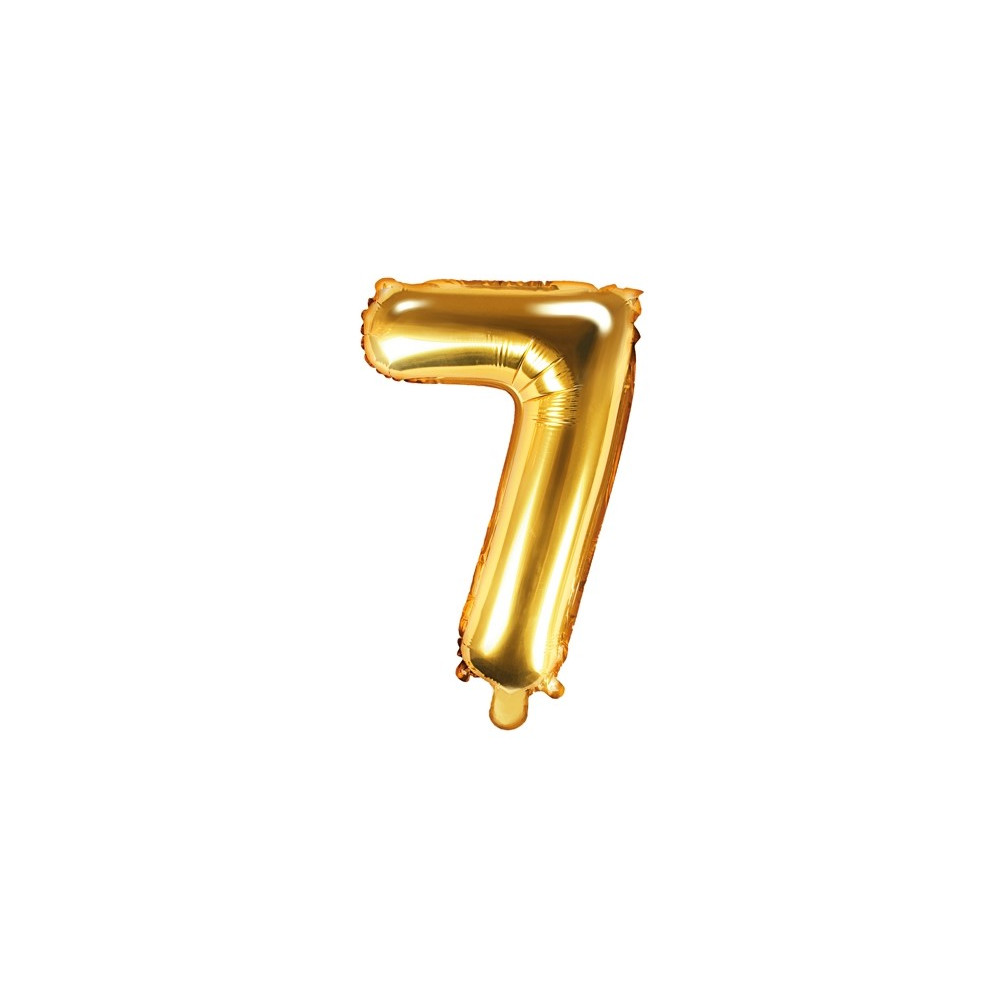 Fóliový balónek 35 cm zlatý - číslo 7