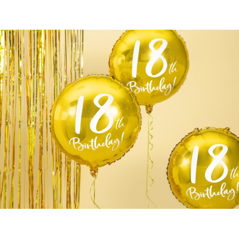 Foliový balónek zlatý - 18. narozeniny