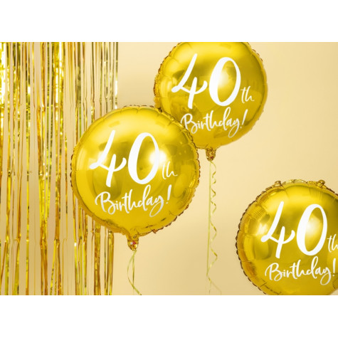 Foliový balónek zlatý - 40. narozeniny