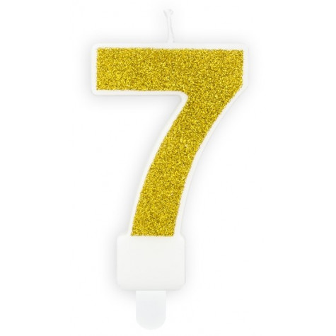 Narozeninová svíčka zlatá - číslo - 7 ~ 1