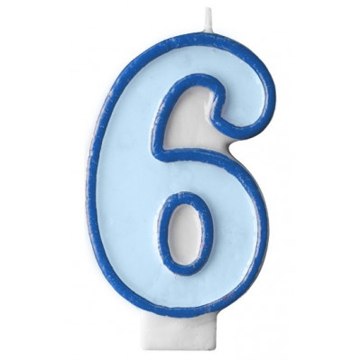 Narozeninová svíčka číslo 6 - modrá