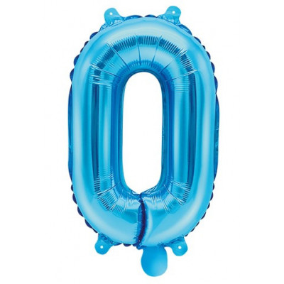 Fóliový balónek 35 cm modrý - číslo 0