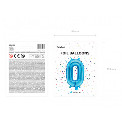 Fóliový balónek 35 cm modrý - číslo 0