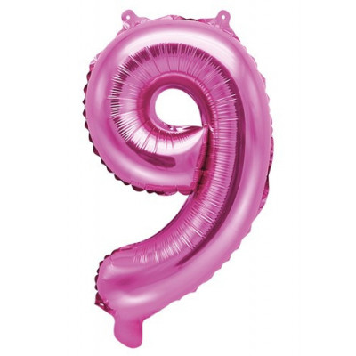 Fóliový balónek 35 cm růžový - číslo 9