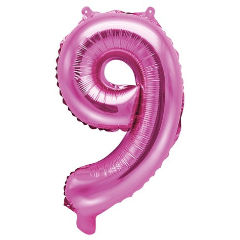 Fóliový balónek 35 cm růžový - číslo 9