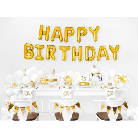 Narozeninové ubrousky - zlaté - Happy Birthday ~ 3