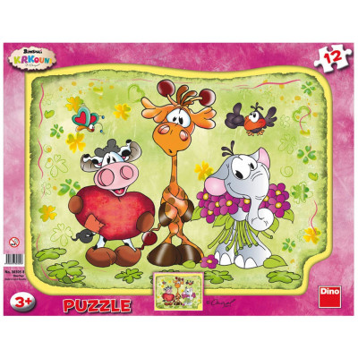 Dino Krkouni deskové tvary puzzle 12 dílků