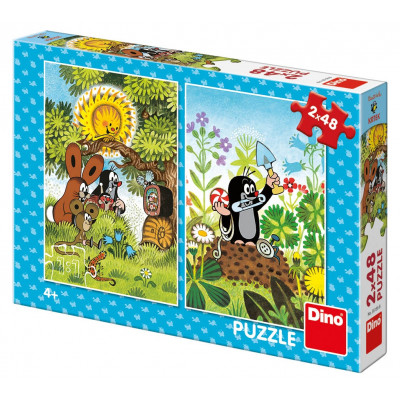 Dino Krtek puzzle 2x48 dílků